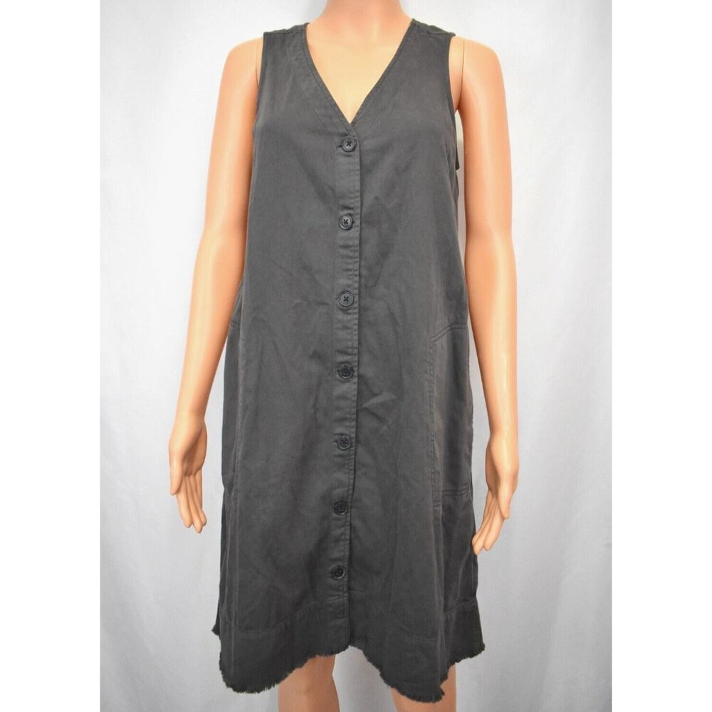 Gap Khakis Gray Button Up Jumper Dress Women's XS Pockets 90s Artsy Lagenlook